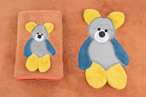 Bear Towel Napkin Set - Orange
