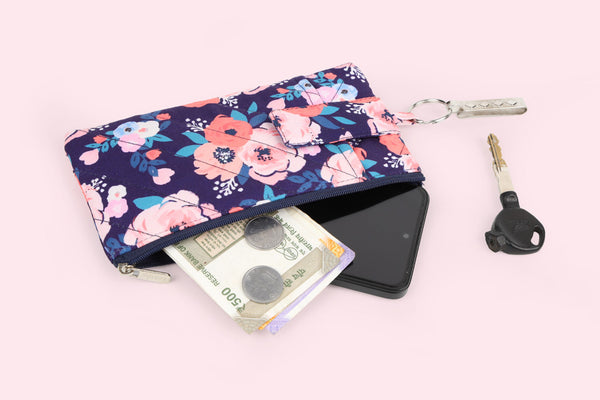 Cell Phone Pouch – Blue Garden (Hook)