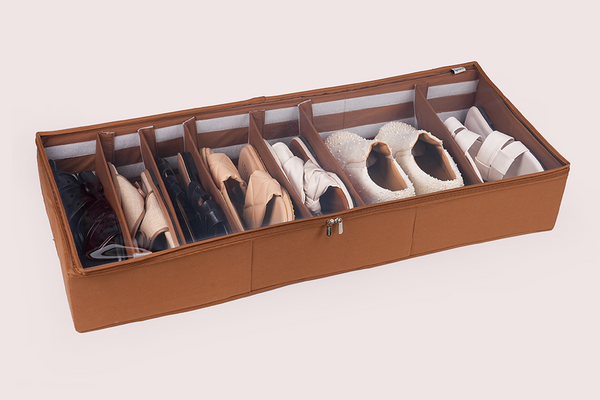Under Bed Footwear Organiser - Chocolate