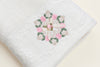 Embroidered bath towel - Rose (White)