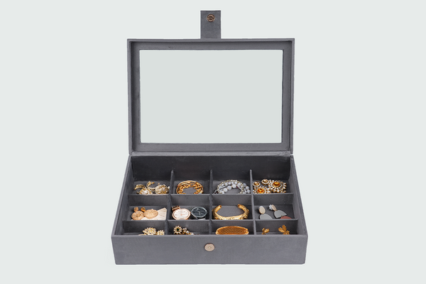 Double decker jewellery box - Grey