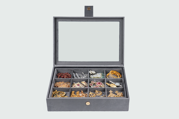 Double decker jewellery box - Grey