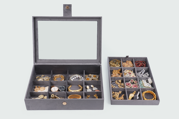 Double decker jewellery box - Grey