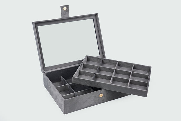 Double decker jewellery box - Grey