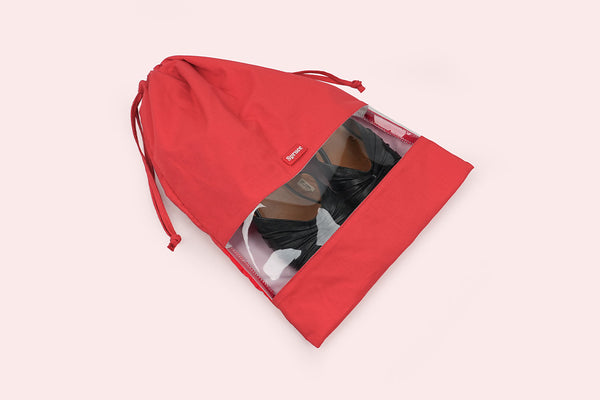 Drawstring Shoe Bag - Scarlet