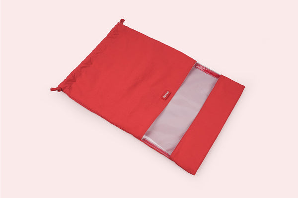 Drawstring Shoe Bag - Scarlet