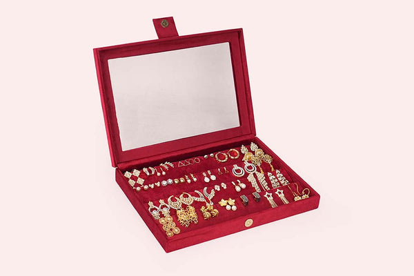 Earring Box - Maroon