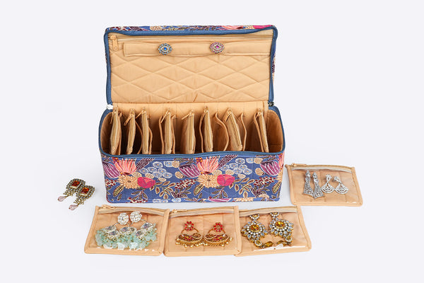 Earring Organiser - 12 Detachable pouch ( Wildflower)
