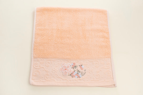 Embroidered Napkin -3D Flower (Peach)