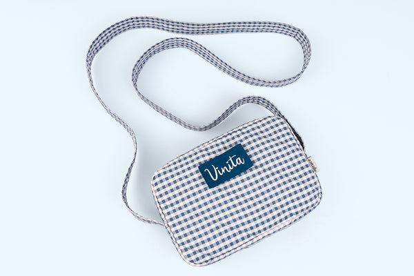 Everyday Sling Bag - Blue Checks