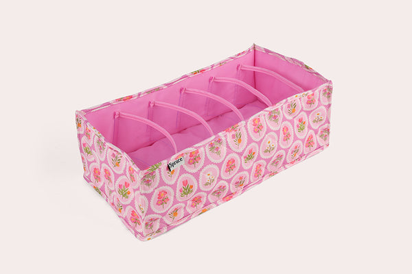 Innerwear Organiser (6 Compartments) - Pink Rush
