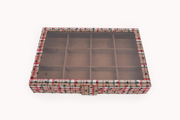 Jewellery Box (12 Partitions) - Checks