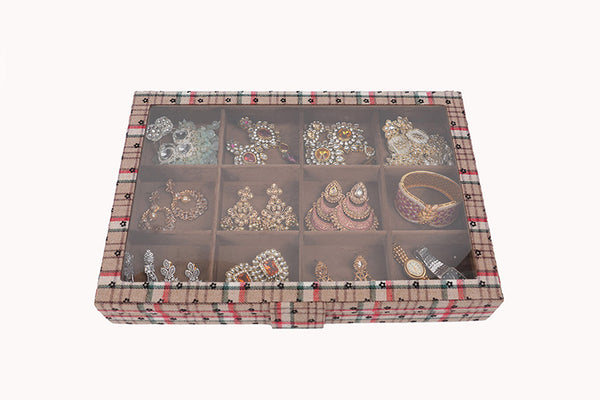 Jewellery Box (12 Partitions) - Checks