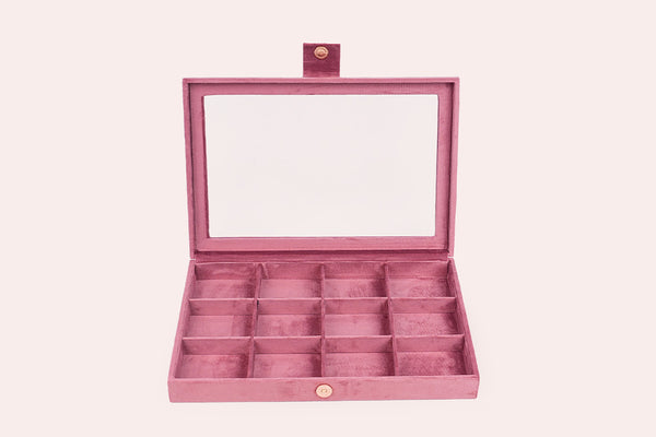 Jewellery Box (12 Partitions) - Old Rose