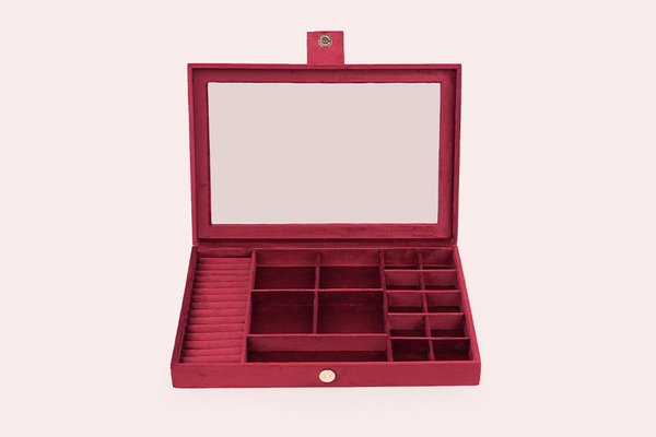Jewellery Box (16 Partitions) - Maroon