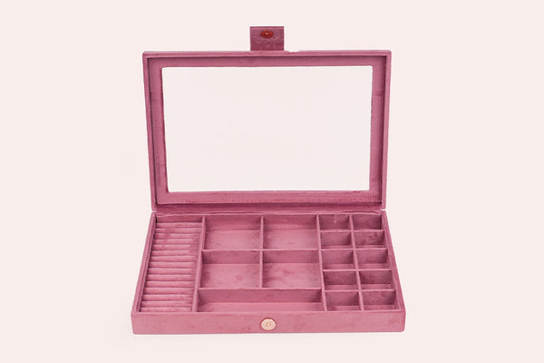 Jewellery Box (16 Partitions) - Old Rose