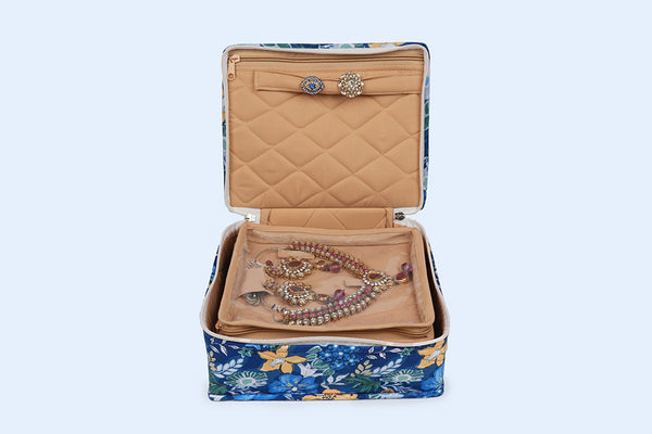 Jewellery Organiser - 4 Detachable pouch ( Moonlit Garden )
