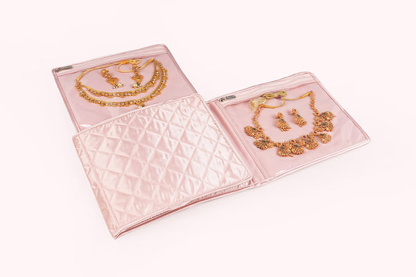 Jewellery Organiser (4 Flap) - Champagne Pink