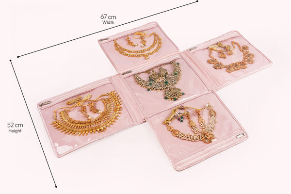 Jewellery Organiser (4 Flap) - Champagne Pink