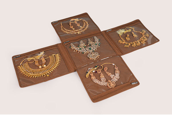 Jewellery Organiser (4 Flap) - Chocolate