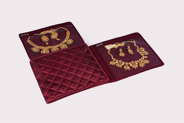 Jewellery Organiser (4 Flap) - Crimson