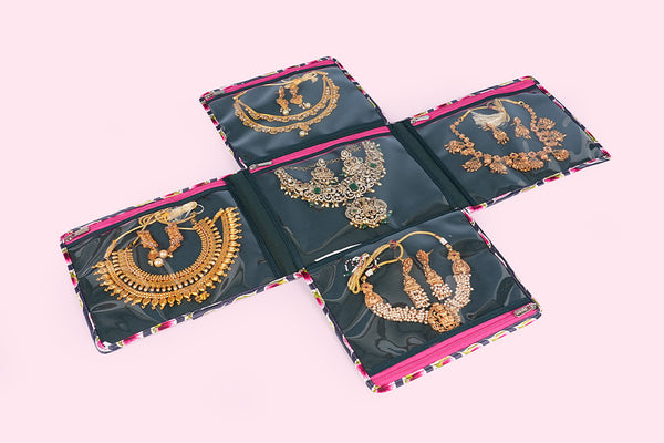 Jewellery Organiser (4 Flap) - Purple bloom