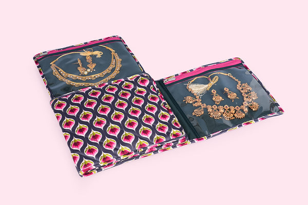 Jewellery Organiser (4 Flap) - Purple bloom