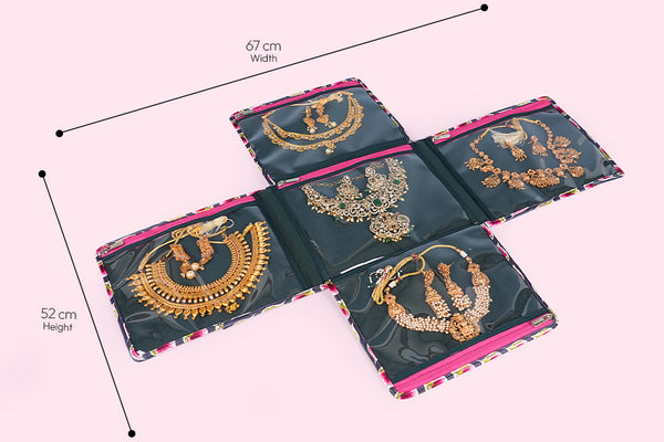 Jewellery Organiser (4 Flap) - Purple bloom