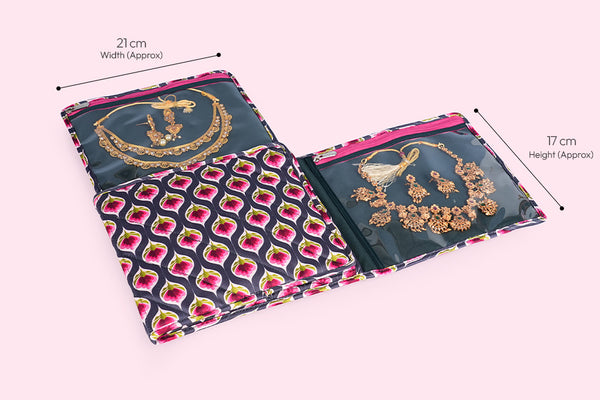 Jewellery Organiser (4 Flap) - Purple bloom