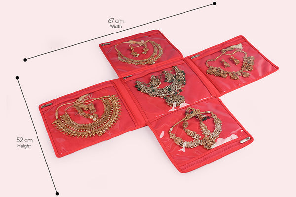 Jewellery Organiser (4 Flap) - Scarlet