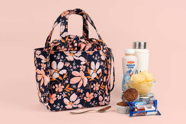 Lunch Bag (Drawstring) - Peach Petals