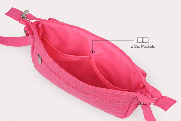 Multi Pocket Sling Bag - Rose milk