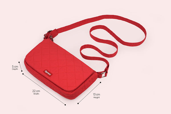 Multi Pocket Sling Bag - Scarlet