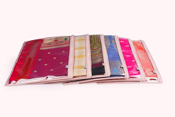 Saree/ Dress Cover (6 Sleeves) – Champagne Pink