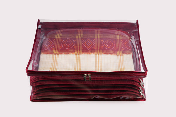 Saree/ Dress Cover (6 Sleeves) – Crimson