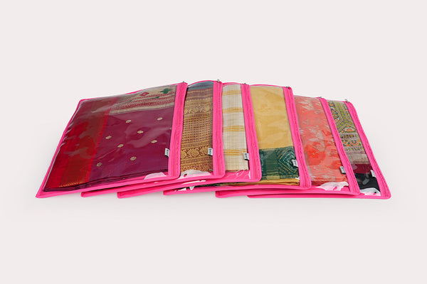 Saree/ Dress Cover (6 Sleeves) – Rose milk