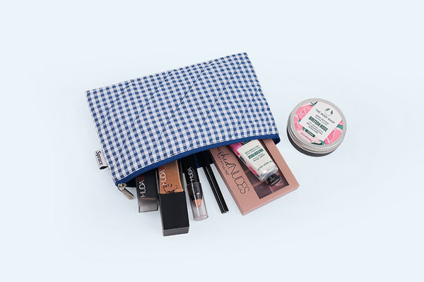 Simple Pouch - Blue checks