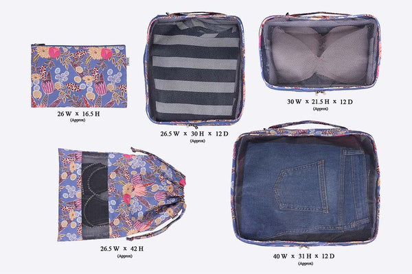Travel Packing Cubes (Set of 5) - Wildflower