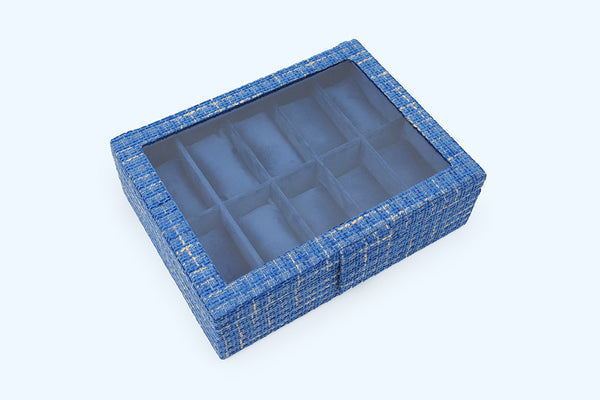 Watch Box – Blue Woven (10 Partition)