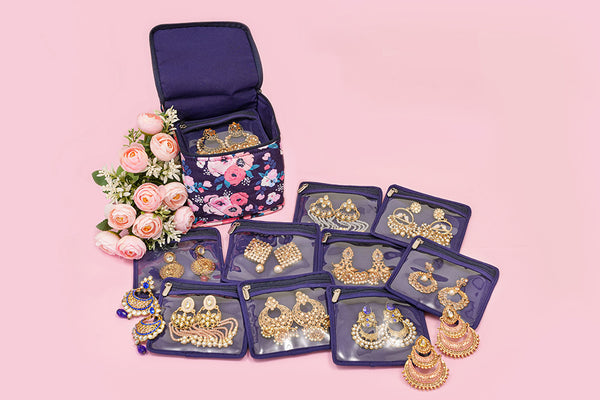 Earring Organiser - Blue Garden