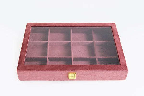Jewellery Box (12 Partitions) - Old Rose