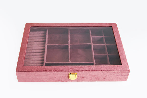 Jewellery Box (16 Partitions) - Old Rose
