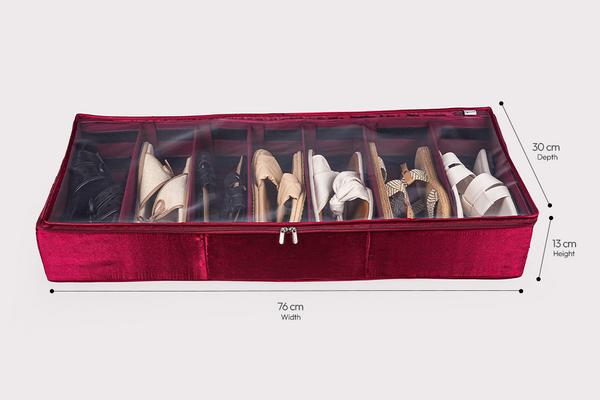 Under Bed Footwear Organiser - Crimson