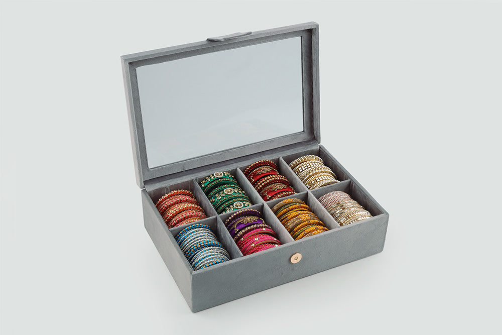 Grey Bangle Box – Stackable Organizer | Spruce India