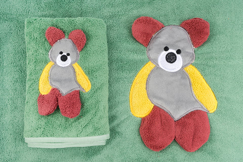 Bear Towel Napkin Set - Green