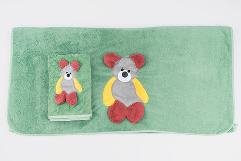 Bear Towel Napkin Set - Green