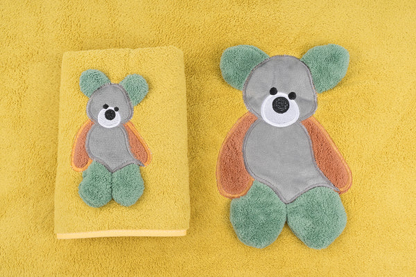 Bear Towel Napkin Set - Yellow