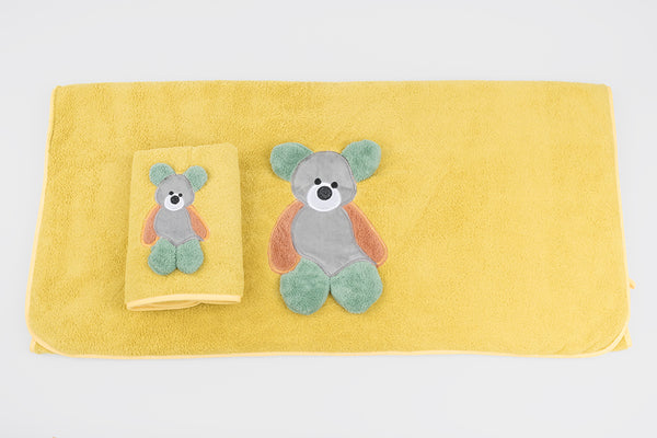 Bear Towel Napkin Set - Yellow