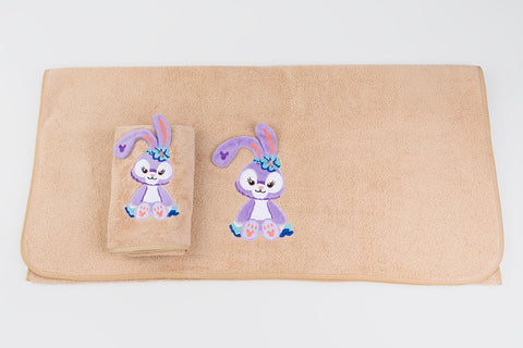 Bunny Towel Napkin Set - Beige