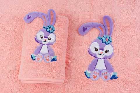 Bunny Towel Napkin Set - Peach